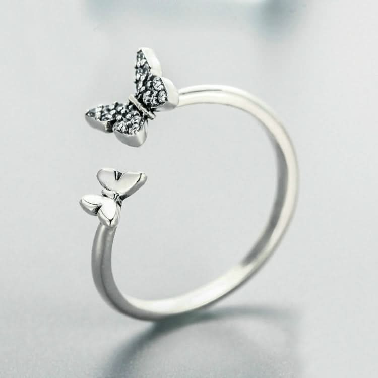 Flying Butterfly S925 Female Sterling Silver Zircon Ring Reluova