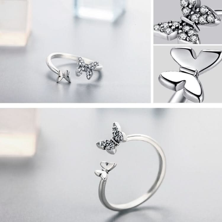 Flying Butterfly S925 Female Sterling Silver Zircon Ring Reluova