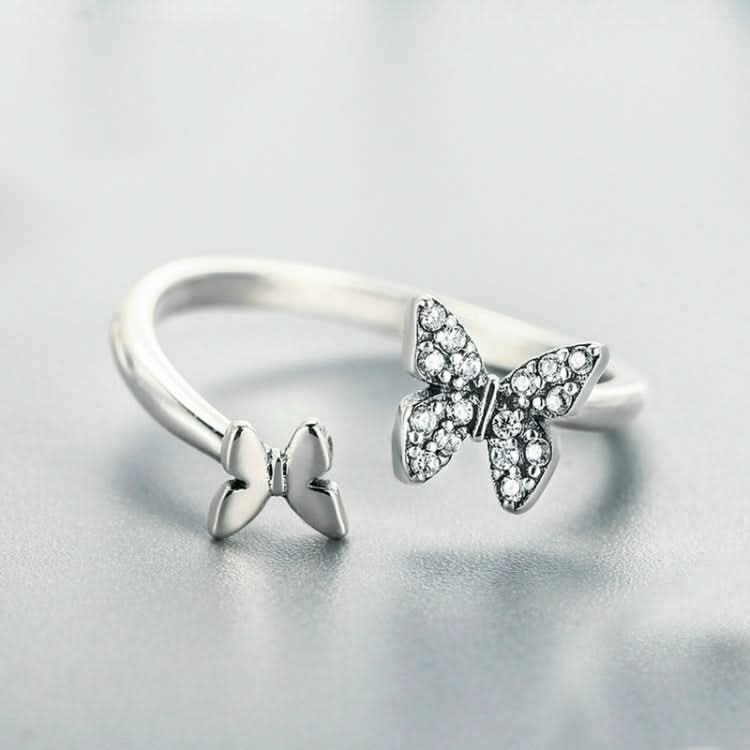 Flying Butterfly S925 Female Sterling Silver Zircon Ring Reluova