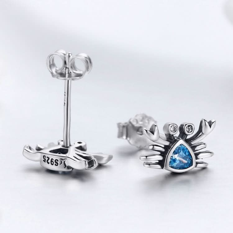 Little Crab S925 Sterling Silver Earrings with Gemstone Heart-shaped Earrings Reluova