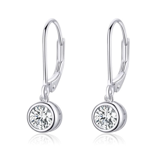 Sterling Silver S925 Earrings Simple Zircon Earrings Reluova