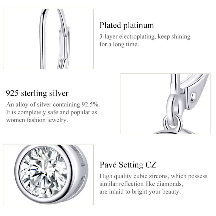 Sterling Silver S925 Earrings Simple Zircon Earrings Reluova