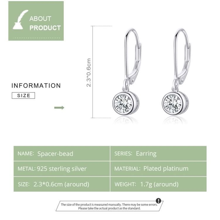 Sterling Silver S925 Earrings Simple Zircon Earrings Reluova