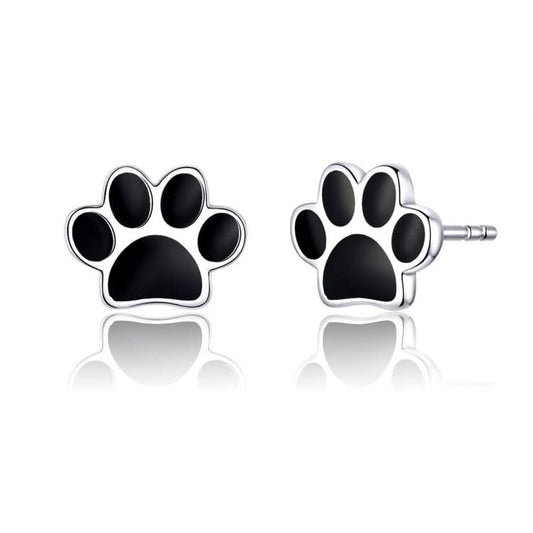 Sterling Silver Pet Paw Print Earrings Dripping Earrings Reluova