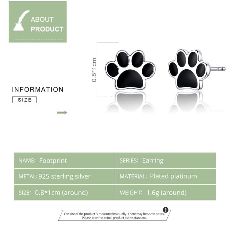 Sterling Silver Pet Paw Print Earrings Dripping Earrings Reluova