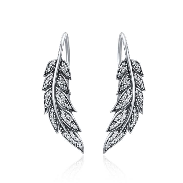 Diamond Leaf Silver Earrings Female S925 Sterling Silver Earrings Reluova