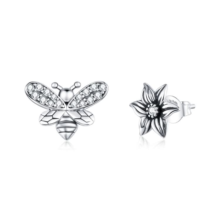 Butterfly Flower Sterling Silver Earrings Personalized Earrings Zircon Earrings Reluova