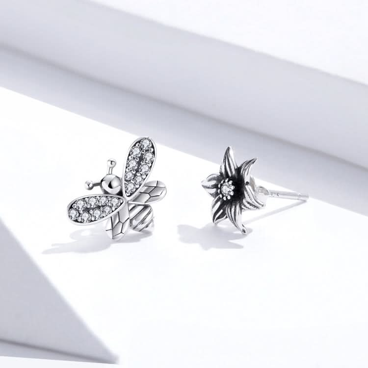 Butterfly Flower Sterling Silver Earrings Personalized Earrings Zircon Earrings Reluova