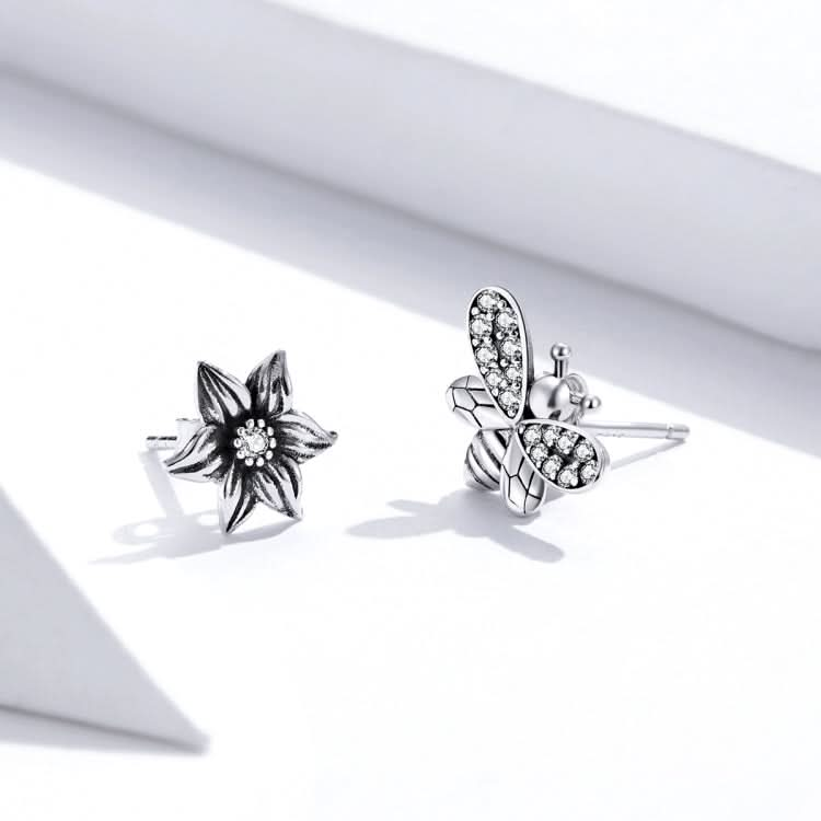 Butterfly Flower Sterling Silver Earrings Personalized Earrings Zircon Earrings Reluova