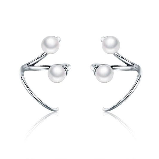 Simple Women Pearl Earrings Sterling Silver Wild Earrings Reluova