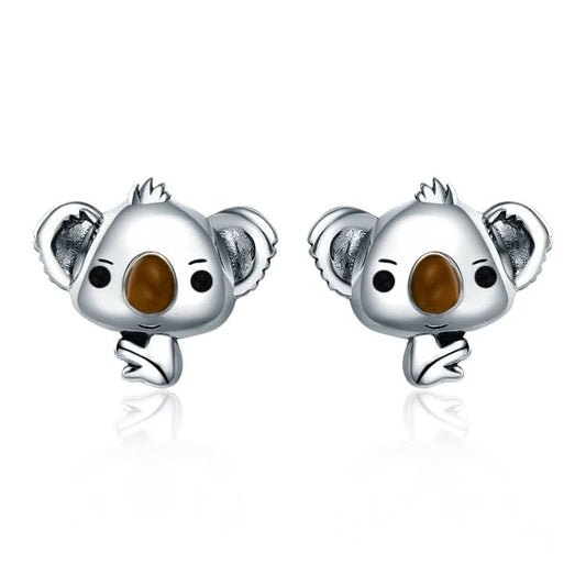 Koala Sterling Silver Ladies Gemstone Earrings Reluova