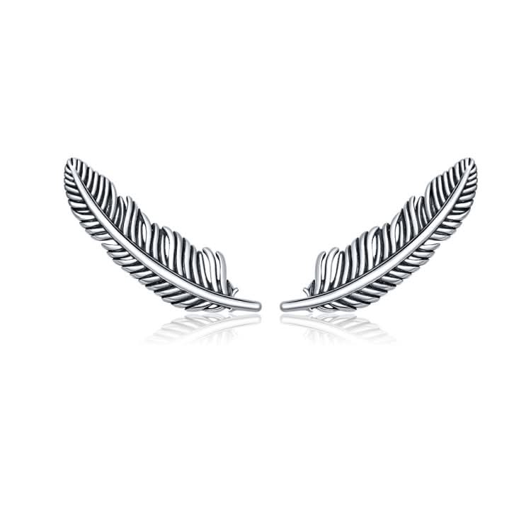 Retro Feather Earrings Sterling Silver Girls Earrings Reluova