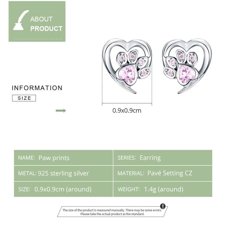 Pet Paw Print Earrings Platinum-plated Love Heart-shaped Girls Earrings Reluova