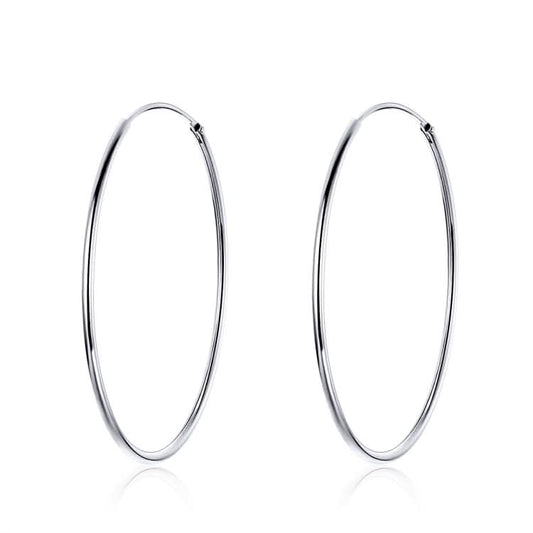 Sterling Silver Exaggerated Simple Stud Earrings Big Circle Female Earrings Reluova