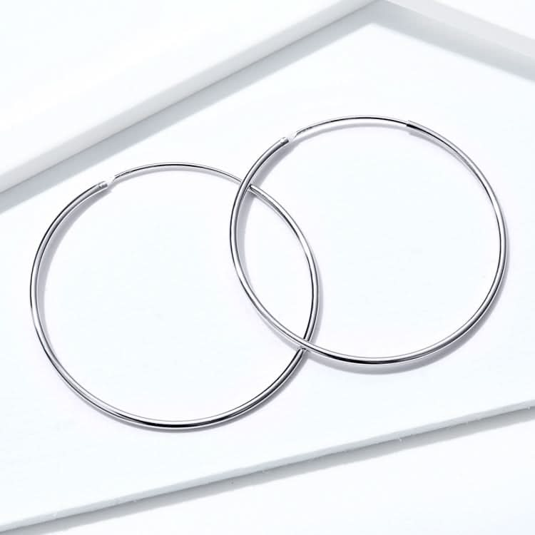 Sterling Silver Exaggerated Simple Stud Earrings Big Circle Female Earrings Reluova