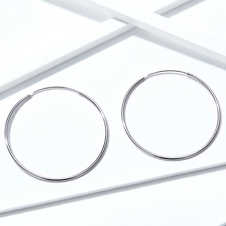 Sterling Silver Exaggerated Simple Stud Earrings Big Circle Female Earrings Reluova