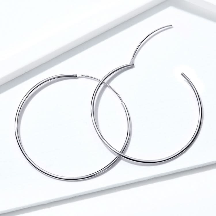 Sterling Silver Exaggerated Simple Stud Earrings Big Circle Female Earrings Reluova