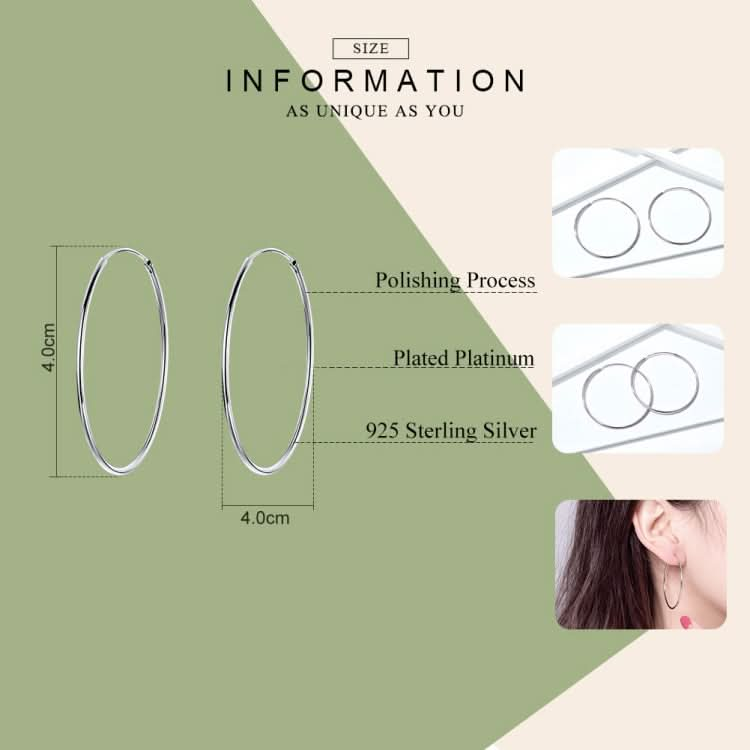 Sterling Silver Exaggerated Simple Stud Earrings Big Circle Female Earrings Reluova