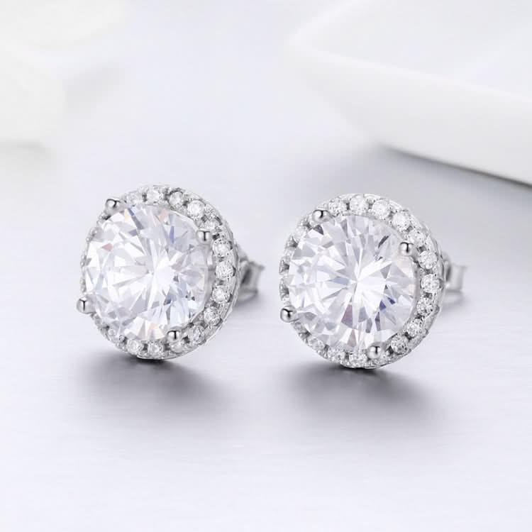 Zircon Earrings Sterling Silver Simple Girls Earrings