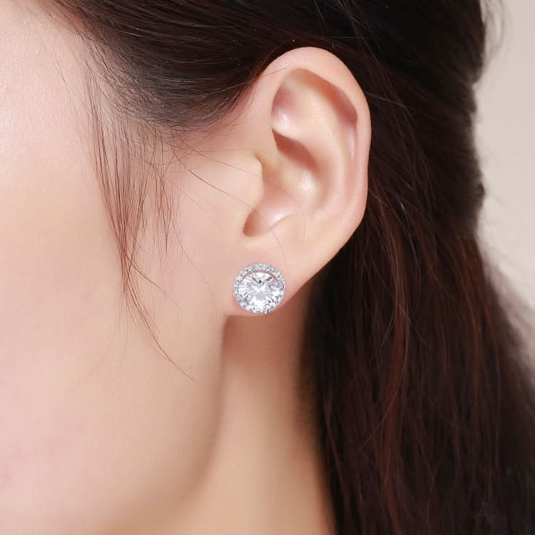 Zircon Earrings Sterling Silver Simple Girls Earrings