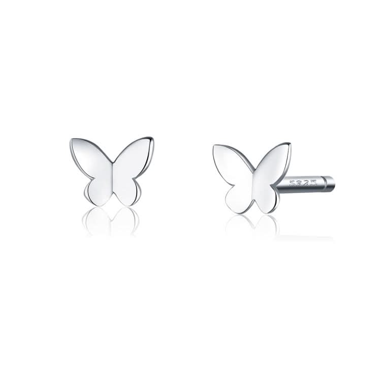 Sterling Silver Butterfly Earrings Fresh Simple and Compact Platinum-plated Girls Earrings Reluova