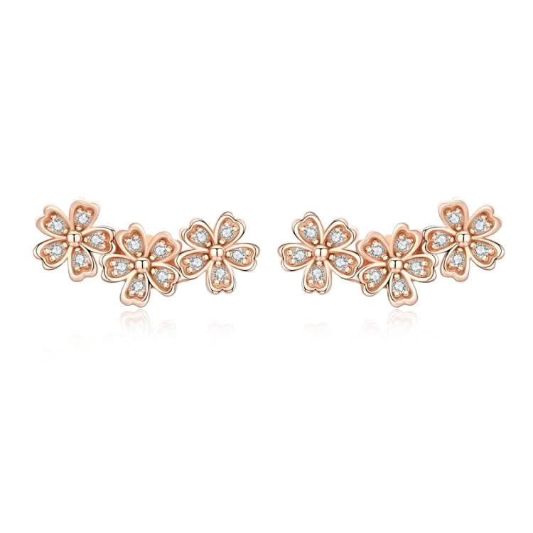 Flowers Zircon Earrings Sterling Silver Female Earrings Simple Earrings Reluova