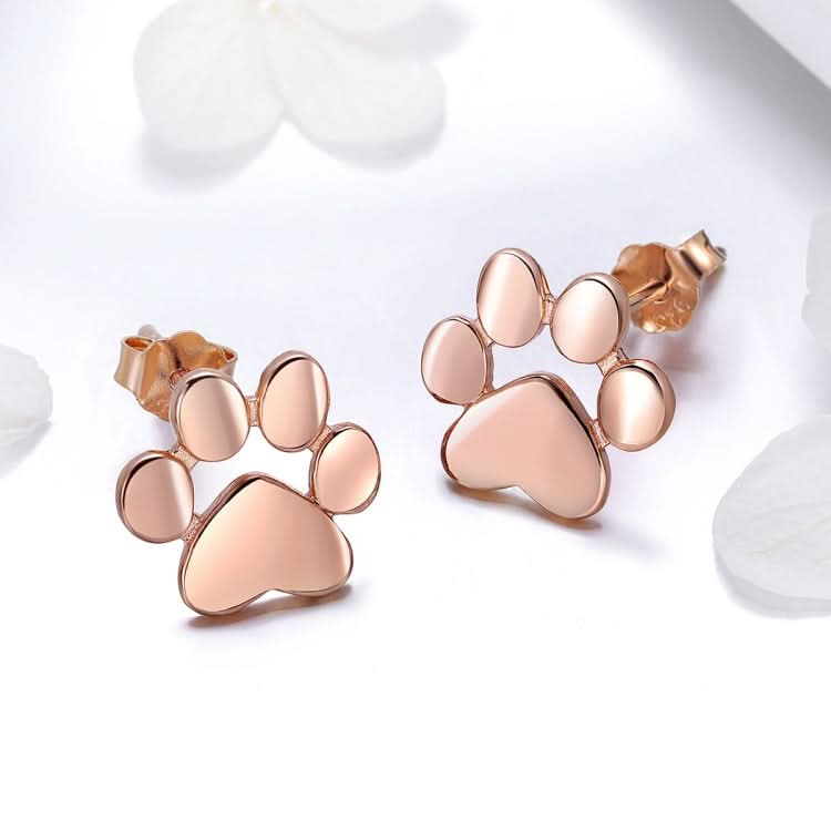 Women Fashion Pet Cat Footprints Sliver Earrings Reluova