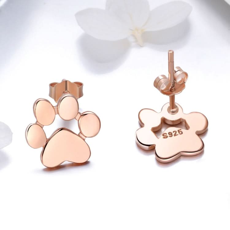 Women Fashion Pet Cat Footprints Sliver Earrings Reluova