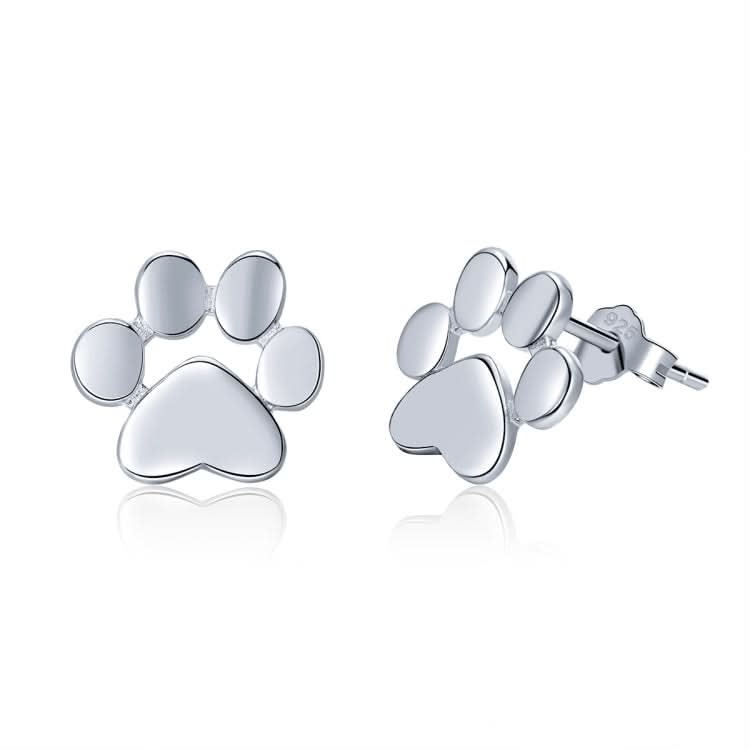 Women Fashion Pet Cat Footprints Sliver Earrings Reluova