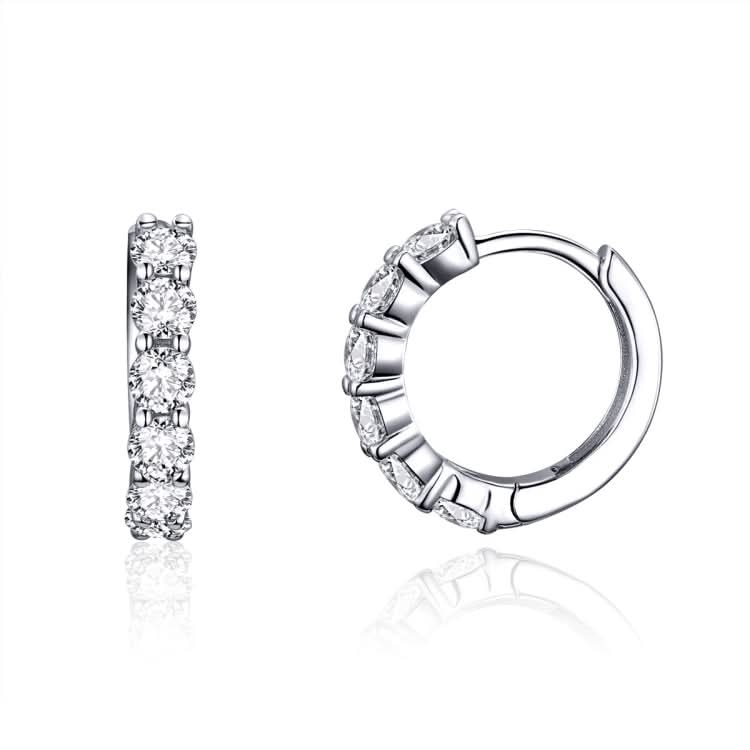 Platinum-plated Zircon Sterling Silver Jewelry Earrings Reluova