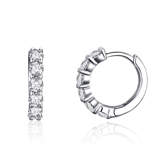 Platinum-plated Zircon Sterling Silver Jewelry Earrings Reluova