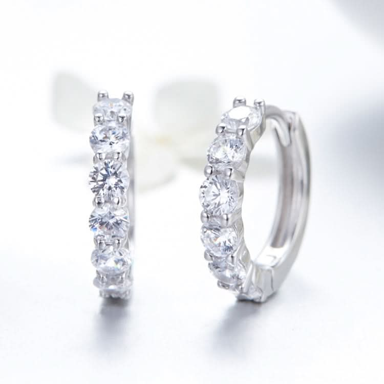 Platinum-plated Zircon Sterling Silver Jewelry Earrings Reluova