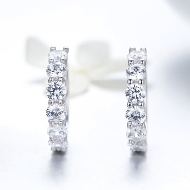 Platinum-plated Zircon Sterling Silver Jewelry Earrings Reluova