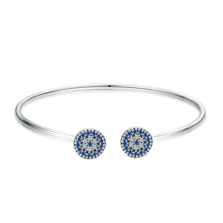 Bright Blue Eyes Inlaid Zircon Bracelet S925 Sterling Silver Bracelet Reluova