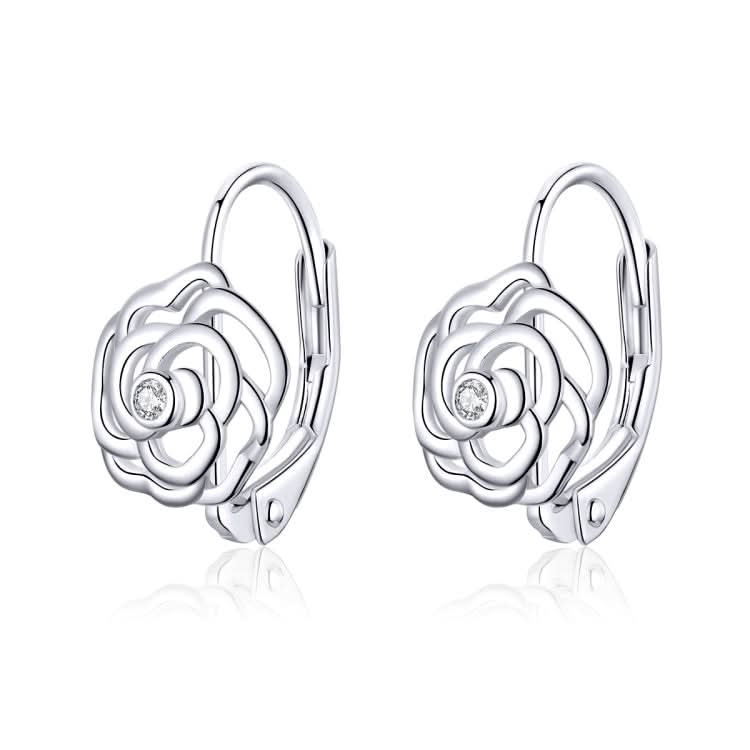 Rose Sterling Silver Platinum Plated Earrings Female Earrings Reluova