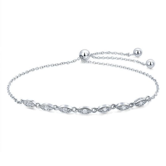 Simple Beauty S925 Sterling Silver Inlaid Zircon Bracelet Reluova