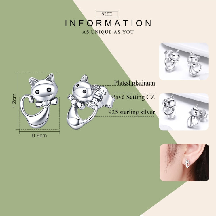 Cat Earrings S925 Sterling Silver Simple Personality Earrings Ladies Earrings