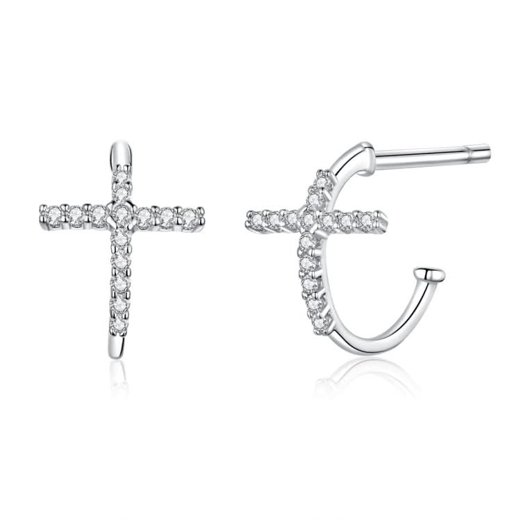 Cross Earrings Sterling Silver S925 Zircon Earrings Reluova