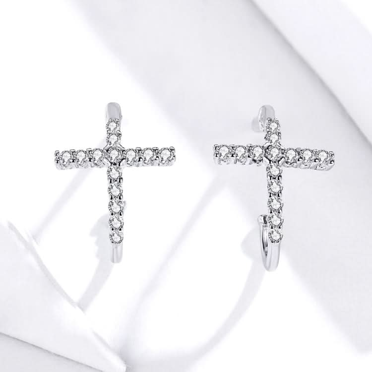 Cross Earrings Sterling Silver S925 Zircon Earrings Reluova