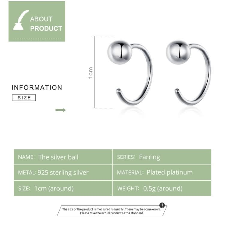 Sterling Silver Earrings Simple Platinum-plated Earrings Temperament Small Ball Earrings Reluova