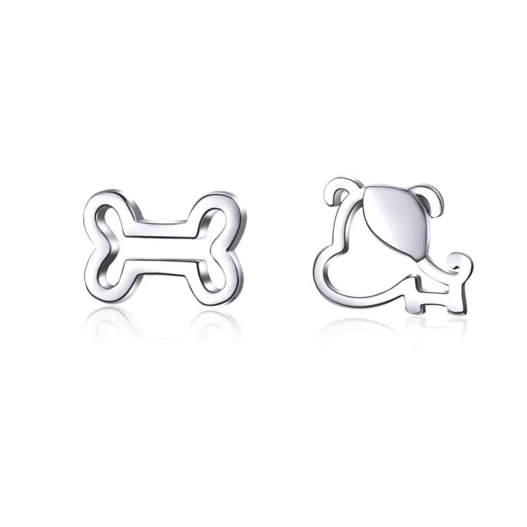 Sterling Silver Hollow Dog Bone Earrings Simple Jewelry Reluova