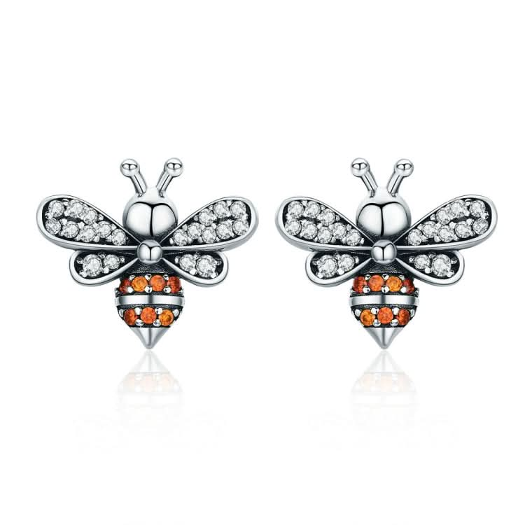 S925 Sterling Silver Earrings Bee Inlaid Female Earrings Reluova