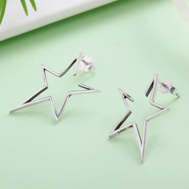 Simple S925 Sterling Silver Earrings Star Hollow Female Temperament Earrings Reluova