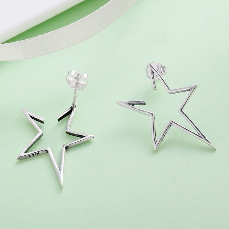 Simple S925 Sterling Silver Earrings Star Hollow Female Temperament Earrings Reluova