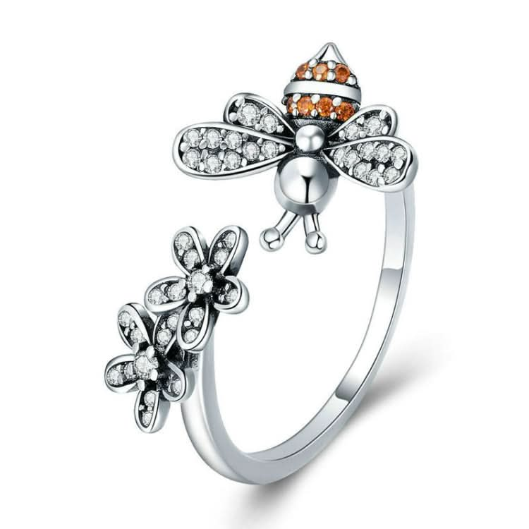 Bee Story Inlaid Zircon S925 Sterling Silver Ring Reluova