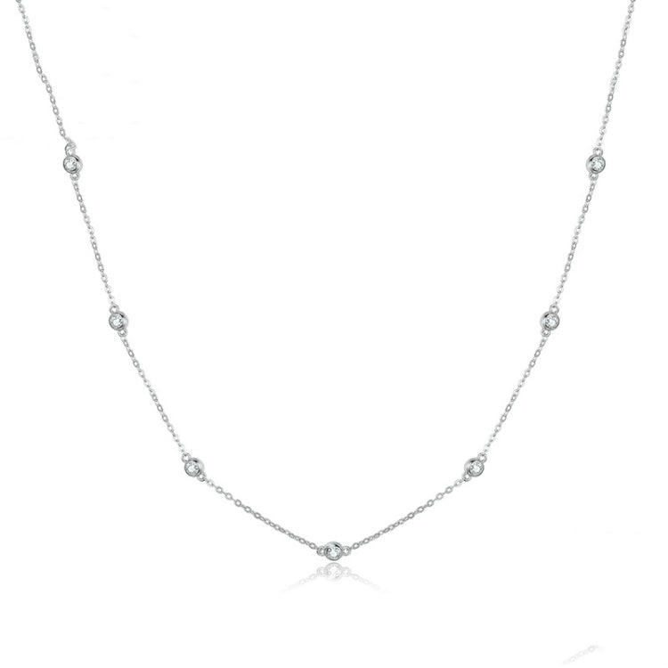 Zircon Necklace Platinum Plated Girls Necklace