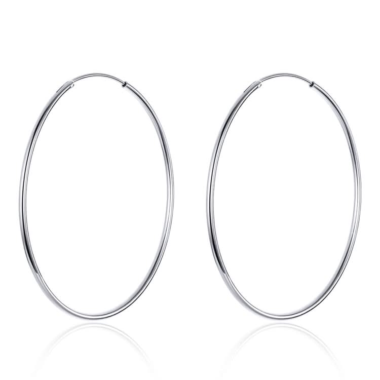 Big Circle Earrings Simple Platinum-plated Sterling Silver S925 Earrings Reluova