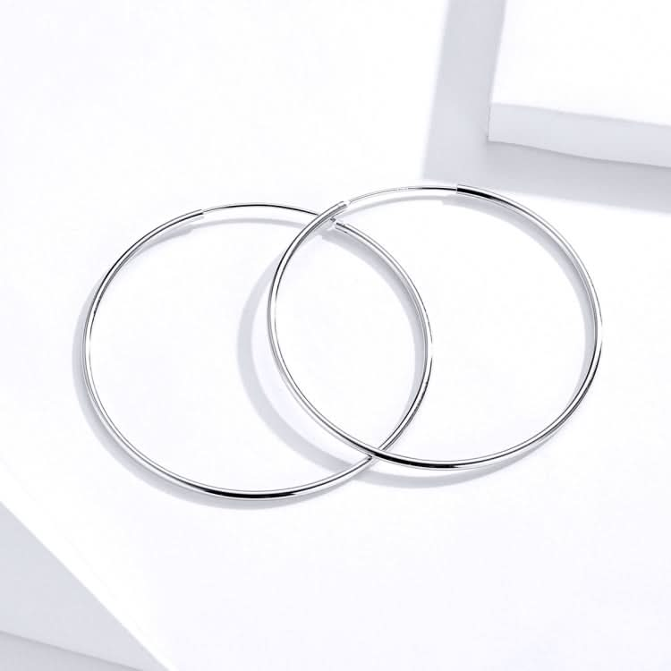 Big Circle Earrings Simple Platinum-plated Sterling Silver S925 Earrings Reluova