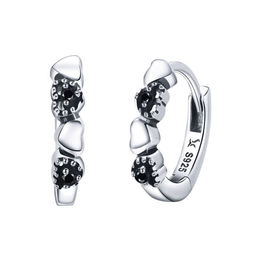 S925 Sterling Silver Earrings Heart-shaped Inlaid Zircon Earrings Reluova