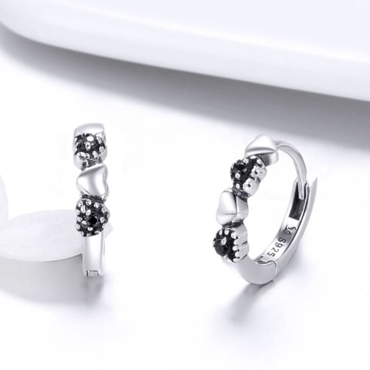 S925 Sterling Silver Earrings Heart-shaped Inlaid Zircon Earrings Reluova